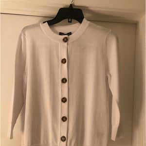 White Cable and Gauge sweater